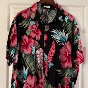 Floral Black Casual Button Down Shirt